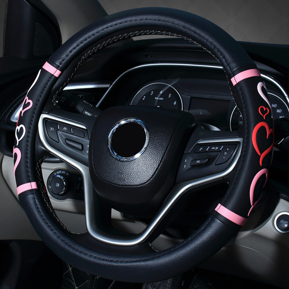 Car Steering Wheel Cover Four Seasons General Purpose Car Inner Handle Cover Love