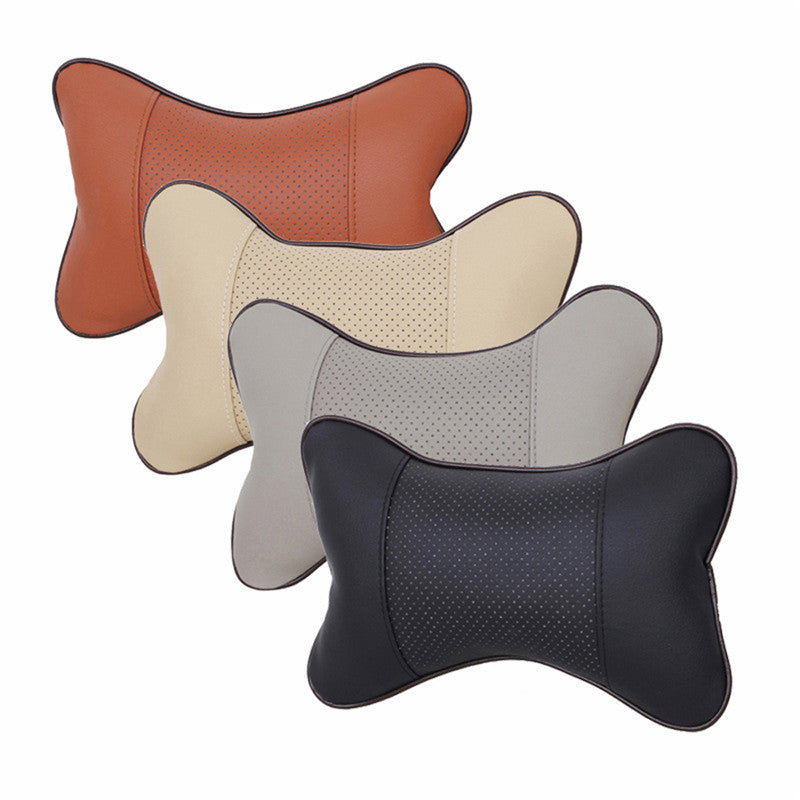 Automobile leather headrest neck protection pillow