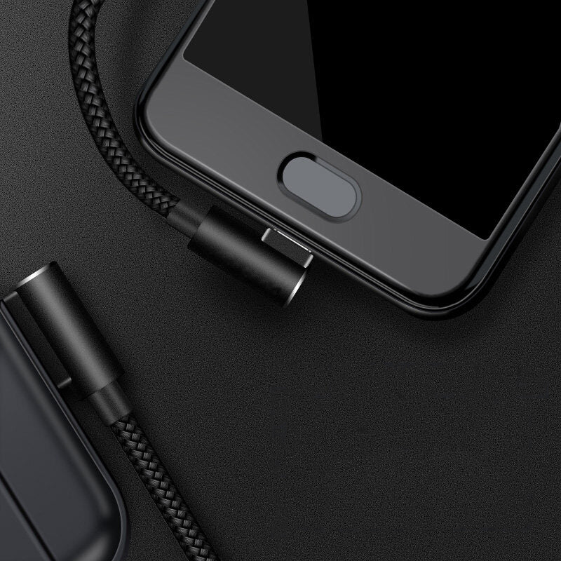 SUNTAIHO Data Cable 3A Double Elbow USB Type-C 2.1A Micro USB Charging Line Fast Charging For MI10 Note 9S S20 Oneplus 8Pro