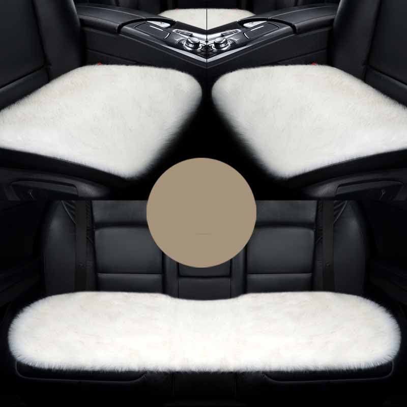 Simple Solid Color  Plush Car Seat Cushion