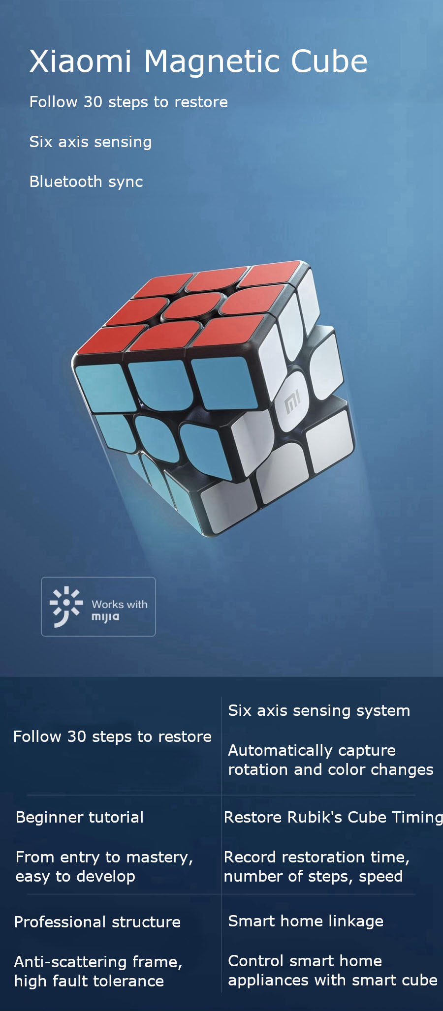 Original Xiaomi Magnetic Cube 3x3x3 Square Magic Cube Puzzle Science Education Toy Home Entertainments