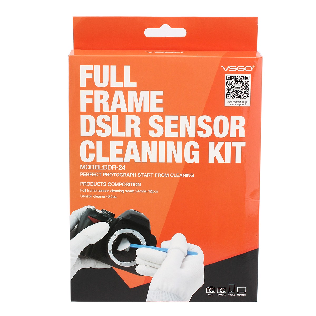 VSGO DDR-24 12PCS Professional Full Frame CCD CMOS Cleaning Swab Sensor Cleaner Kit for DSLR Cameras