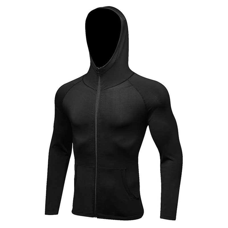 Men Fitness Running Training Sports Jacket Long-sleeved Zipper Casual Hoodie Quick-drying Coat