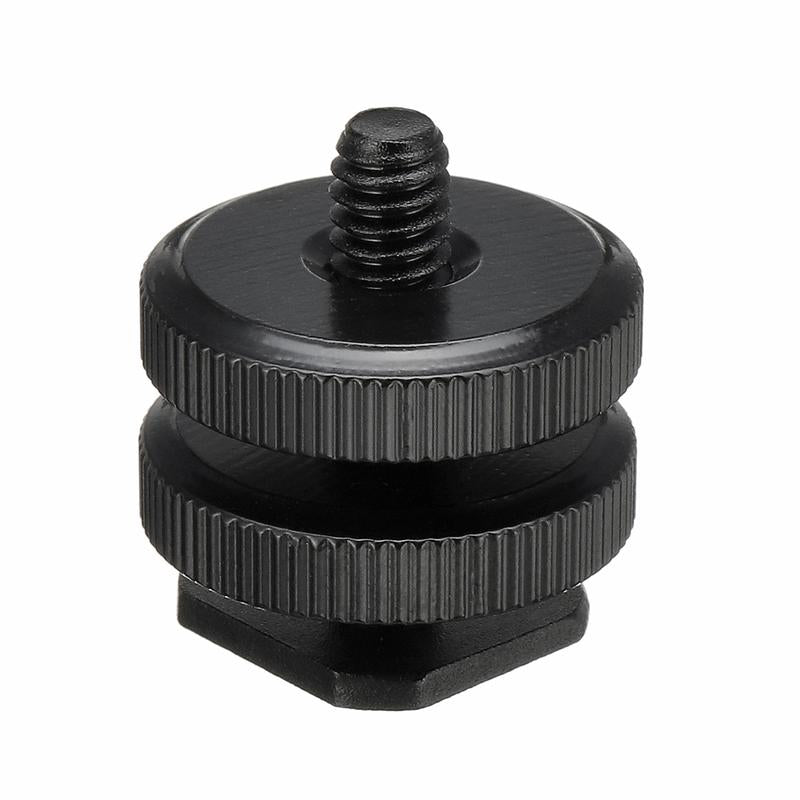 1/4 Inch Dual Thumb Screw Flash Cold Hot Shoe Camera Adapter Mount for GoPro DSLR