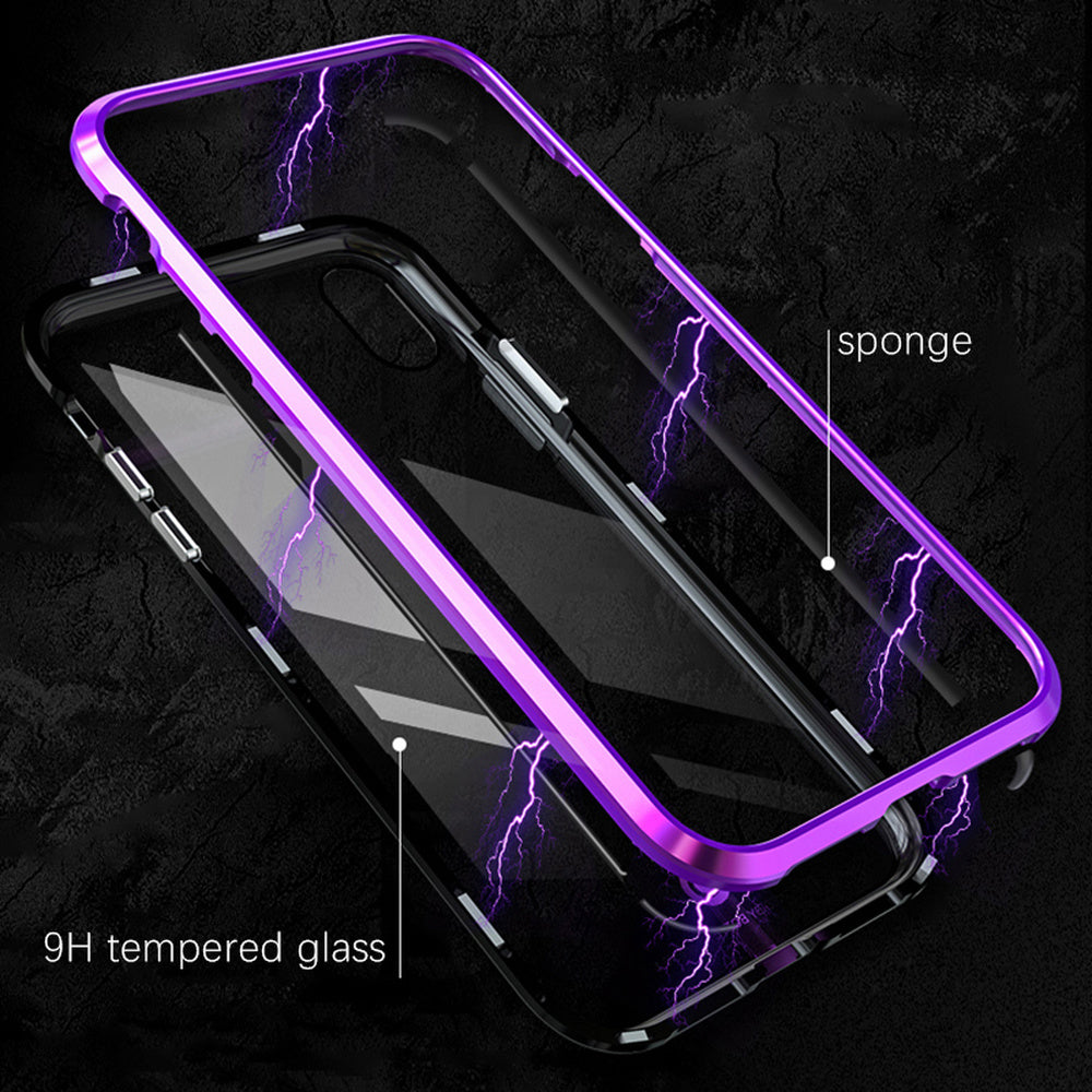 Bakeey Protective Case for iPhone XR 6.1" Magnetic Adsorption Metal+Clear Tempered Glass Cover