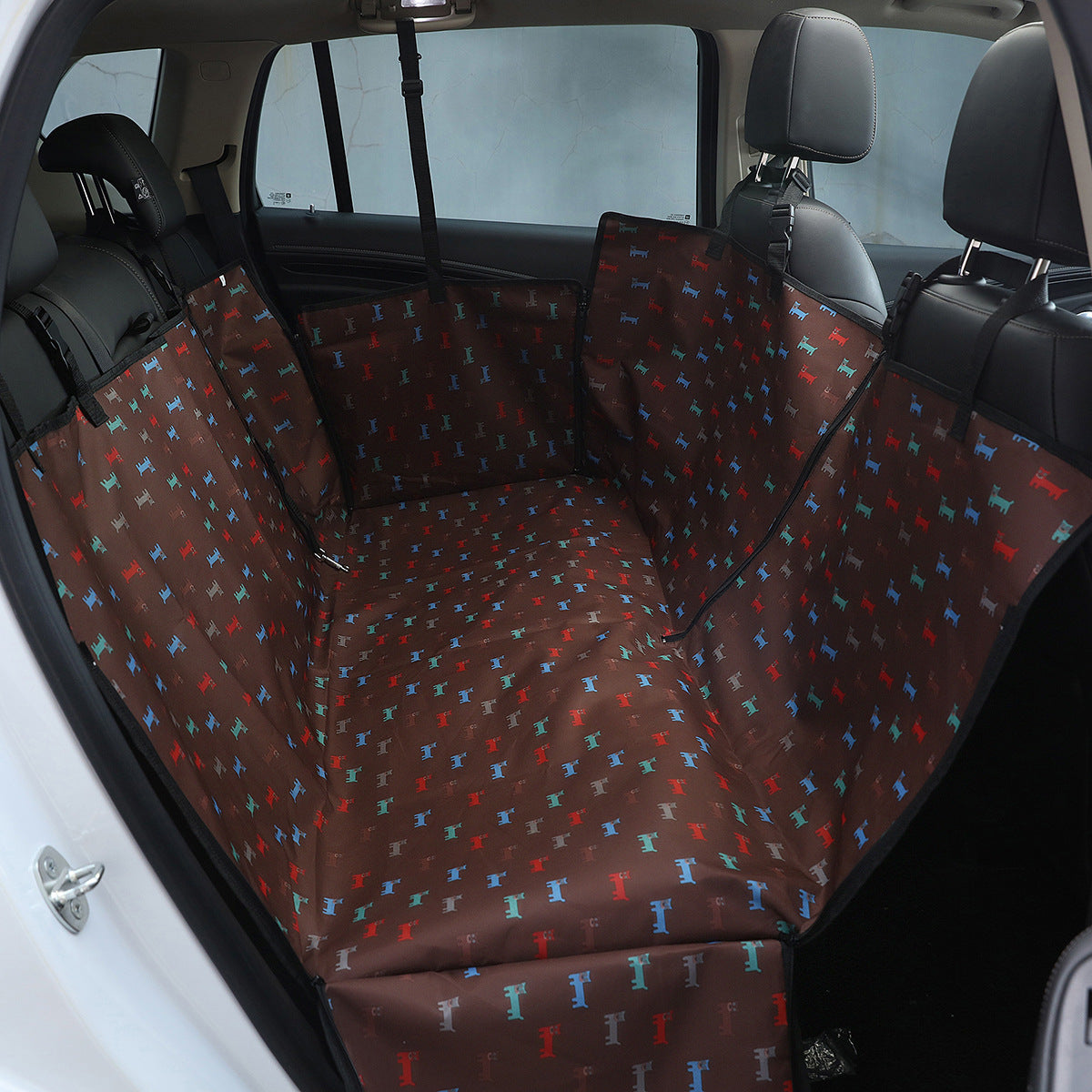 Printed Simple Rear Two-seater Car Mat For Pet Car