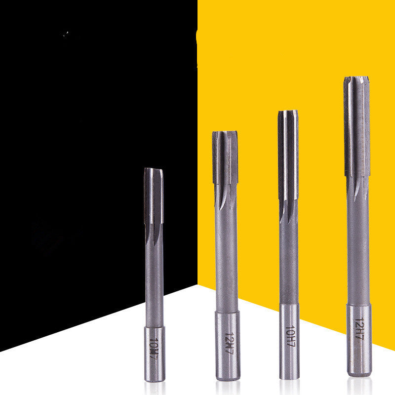 High-speed Steel High-precision Spiral Inner Hole White Steel Alloy Straight Shank Reamer