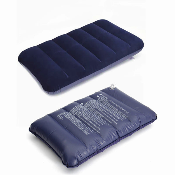 47x 30cm PVC Flocking Portable Inflation Pillow Outdoor Camping Travel Nap Sleeping pillow
