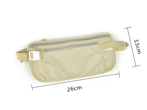 Zippered Waist Security Pouch With Coolmax Fabric