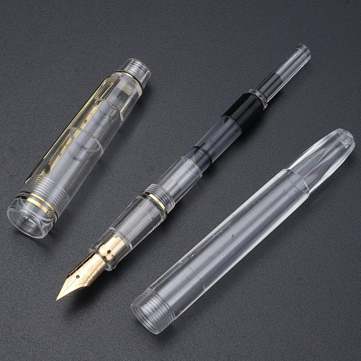 HERO 1202 Transparent Fountain Pen Extra Fine 0.38MM Nib 135MM Ink Absorber Writing