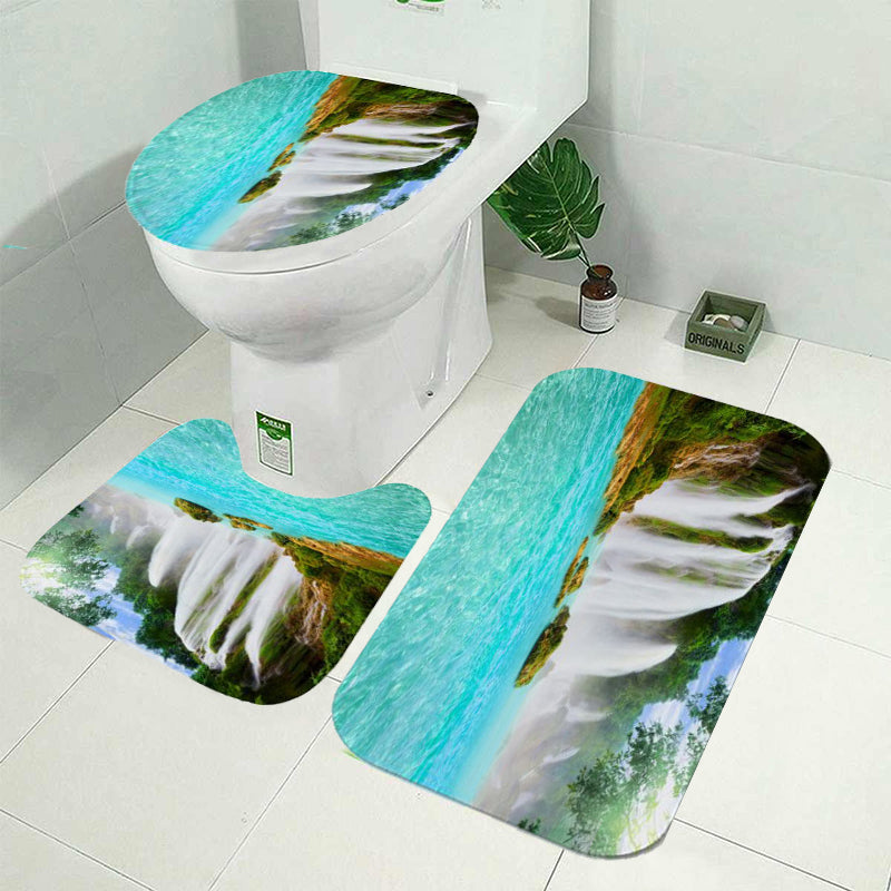 Shower Curtain Toilet Seat Cover Mat Bathroom Product Bathroom Accessories Set for Home Decor