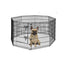 8 Panel Pet Dog Playpen Puppy Exercise Enclosure Fence Black With Door