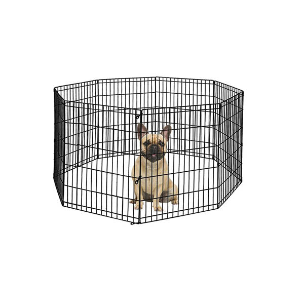 8 Panel Pet Dog Playpen Puppy Exercise Enclosure Fence Black No Door