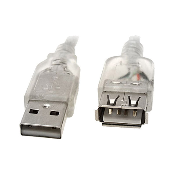 8Ware 3m USB A Plug To USB A Socket Transparent