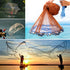 3-4.8m Netting Twine+Steel Hand Throw Cast Net American Style Brown Bait Fishing Network w/Sinker