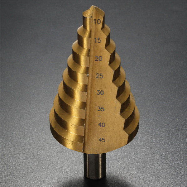 10-45mm Golden Nitriding-HSS-Spira Nitriding Groove Core  Hole Cutter Bit HSS Spiral Grooved Step Drill Bit  