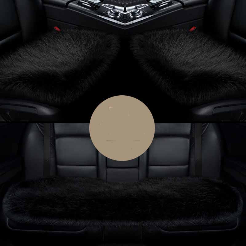 Simple Solid Color  Plush Car Seat Cushion