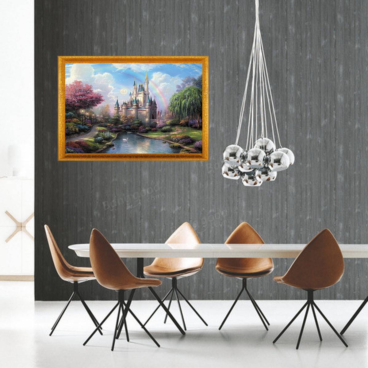 Digital Oil Painting Castle DIY Oil Painting By Numbers Kits Tower Frameless Canvas Home Wall Decor 40x50cm