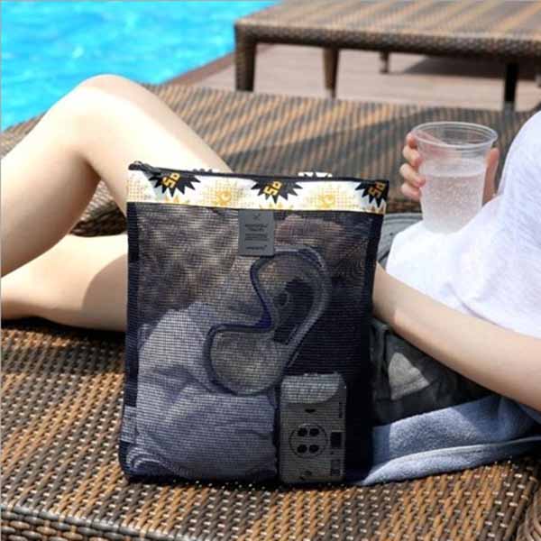 IPRee® Outdoor Travel Mesh Wash Bag Pack Storage Pouch Summer Beach Swim Handbag