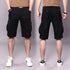 Outdoor Summer Mens Cotton Multi Pockets Solid Color Cargo Breathable Loose Casual Shorts