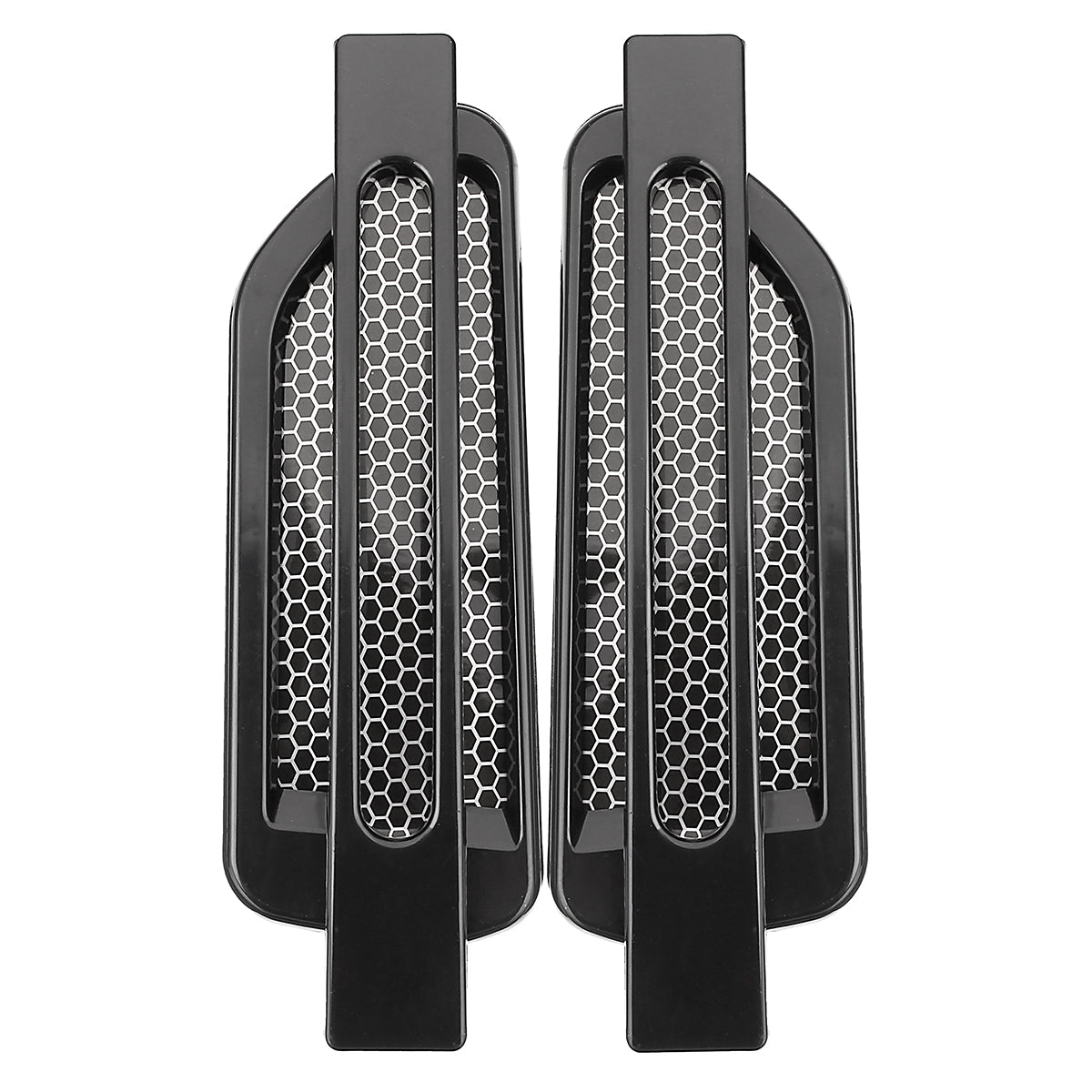 Pair Black Car Auto Side Air Flow Fender Stickers Intake Vent Grille Cover Decor