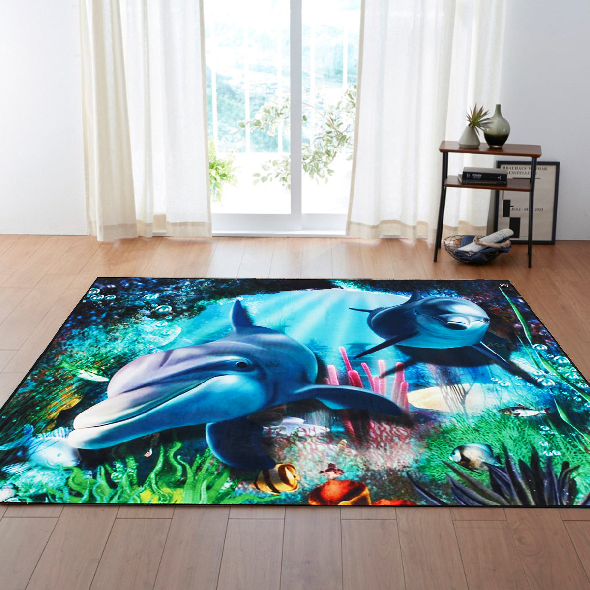 Dolphin Sea World Area Floor Rug Carpet for Bedroom Living Room Home Decoration