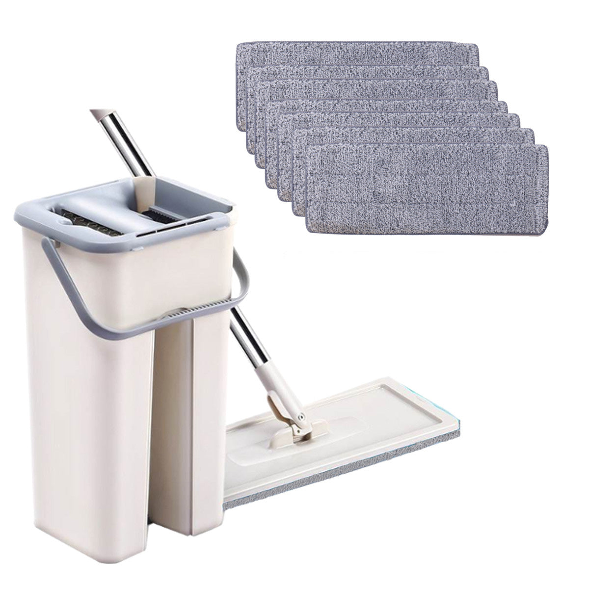 4/7/10Pcs Floor Mop Set And Bucket Floor Cleaning Mop Microfiber Mop For Home Kitchen Bathroom Floor