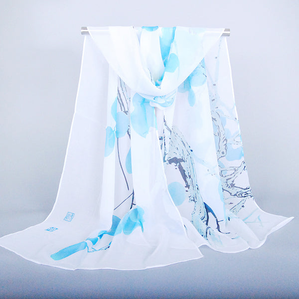 Women Silk Traditional Chinese Painting Scarves Outdoor Shaw