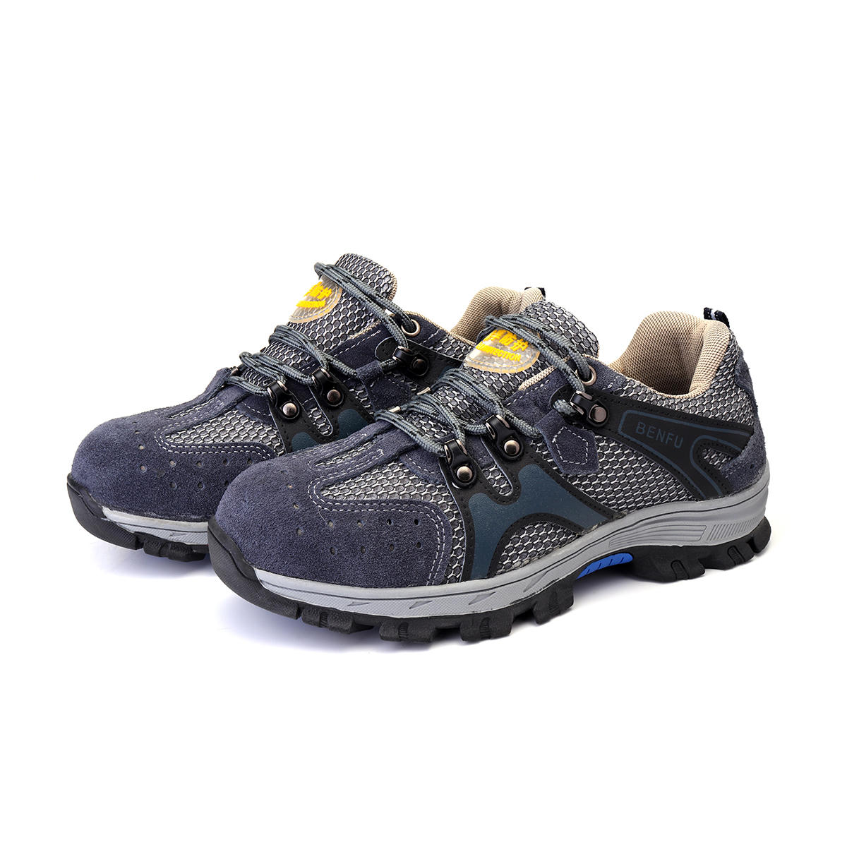 TENGOO Men's Safety Shoes Steel Toe Work Sneakers Slip Resistant Breathable Hiking Climbing Running Shoes