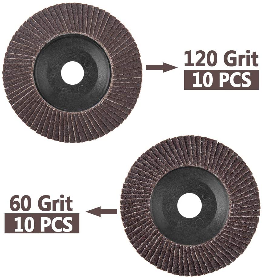 20PCS 4 Inch 60/120 Grit Flap Disc Flap Wheel for Grinders Grinding Wheel for Metal Wood Sanding Polishing