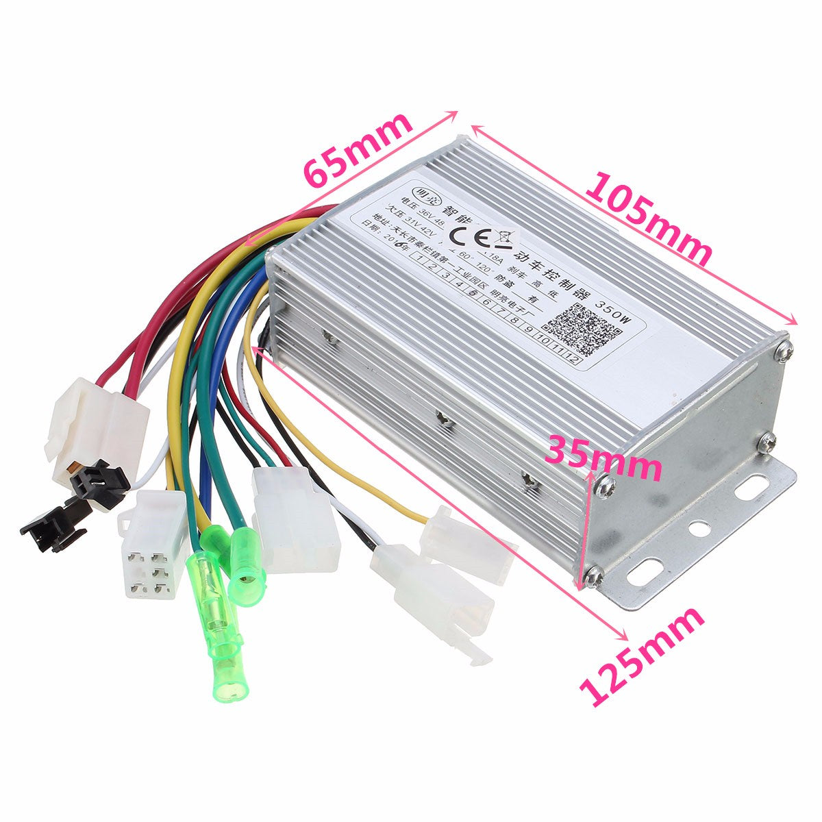 350W 36V/48V Brushless Controller For Scooter E- bike With/Without Hall Sensor
