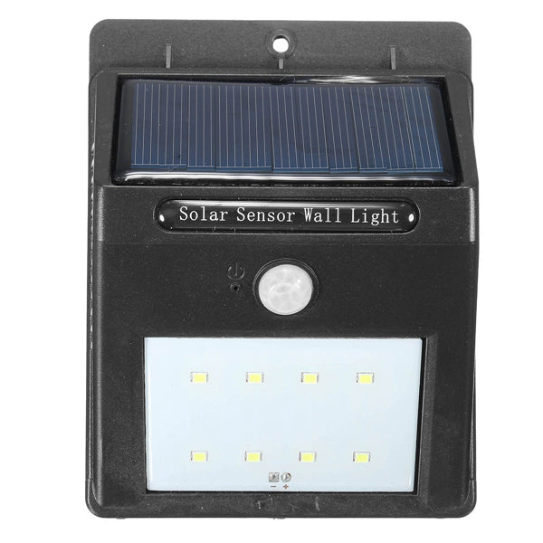 Outdoor 8 LED Solar Power PIR Motion Sensor Wall Light Waterproof Garden Lamp