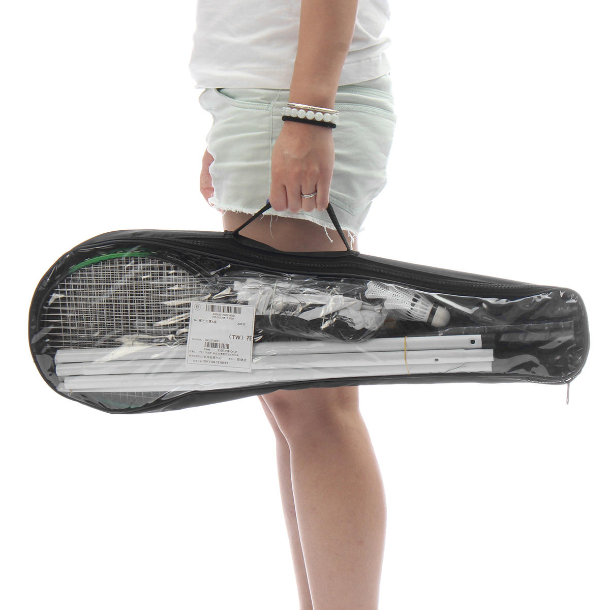 4-Player Aluminum Alloy Racket Professional Badminton Set with Net Carry Bag