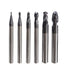 Drillpro DB-M12 6pcs R0.5-3mm Nitrogen Coated 2 Flutes Ball Nose End Mill Cutter Set CNC Tool