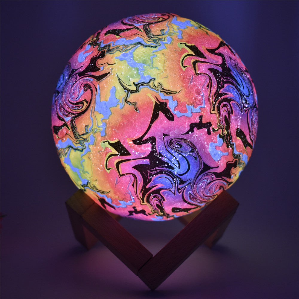 3D Printing Moon Lamp Christmas Decorations Space LED Night Light Remote Control USB Rechargeable Gift