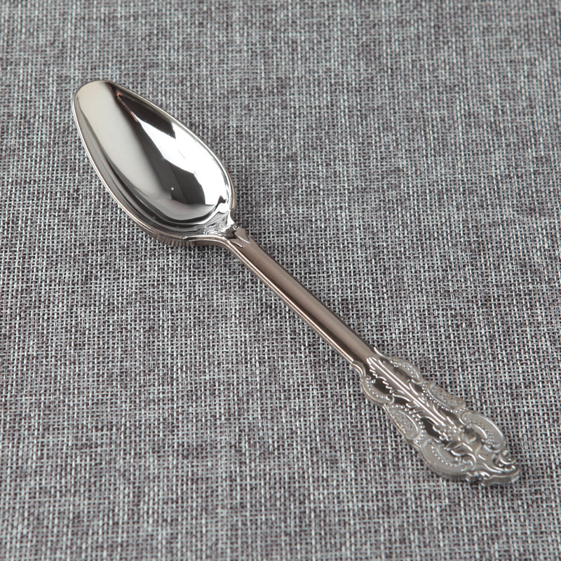 10 Disposable Plastic Electroplated Silver Cutlery Cutlery