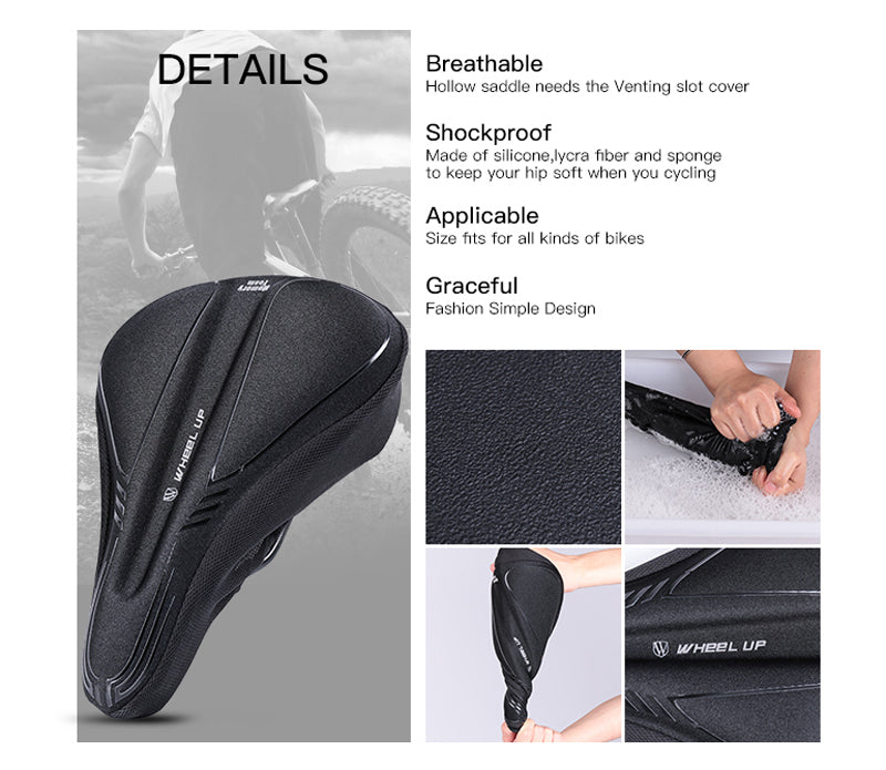 WHEEL UP Memory Foam Cycling Bike Saddle Cover Breathable MTB Road Bicycle Cushion Seat Covers Pads