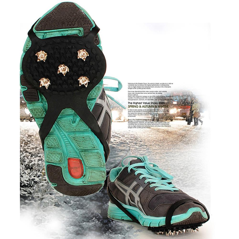 1 Pair 5 Tooth Crampons Prevent Slippery Children Overshoes Hoist Type Ice Skating Claw Shoes Cover