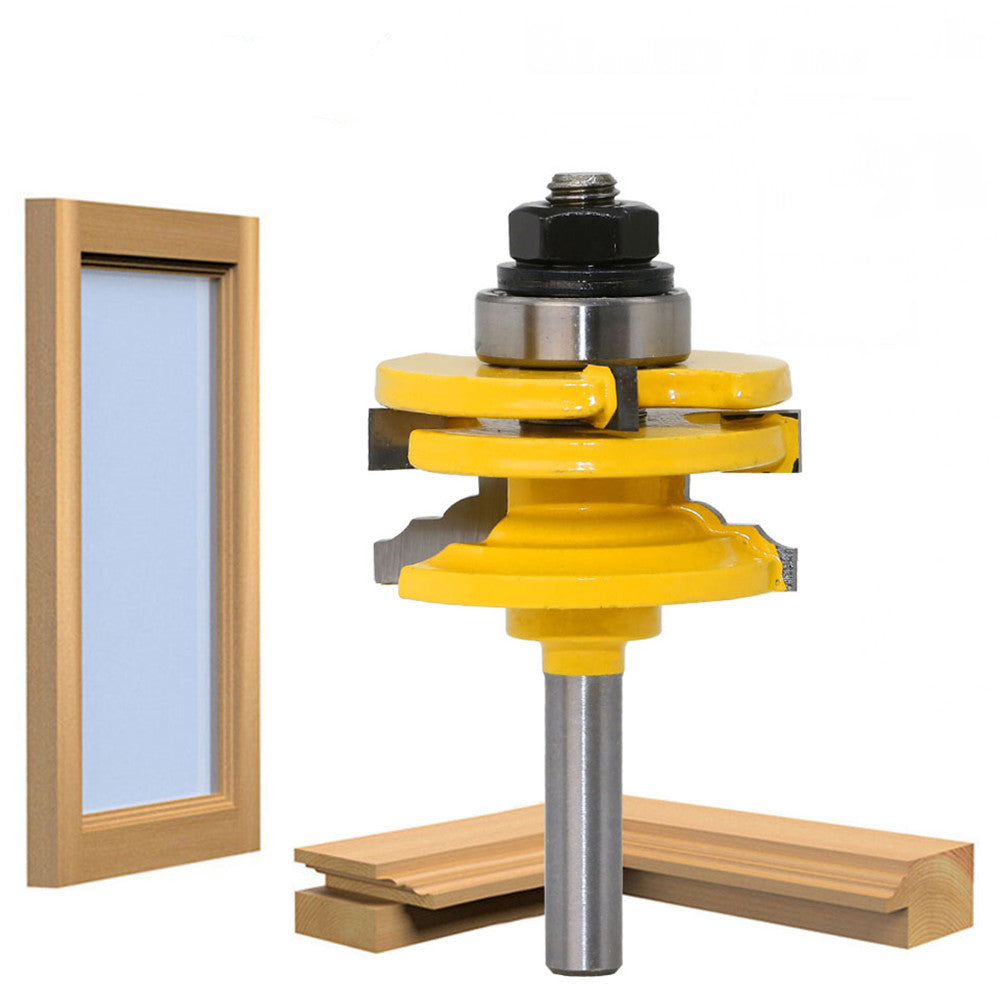 8mm Shank Glass Door Rail And Stile Reversible Router Bit Cutting Wood Milling Cutter For Wood Tool Bits 