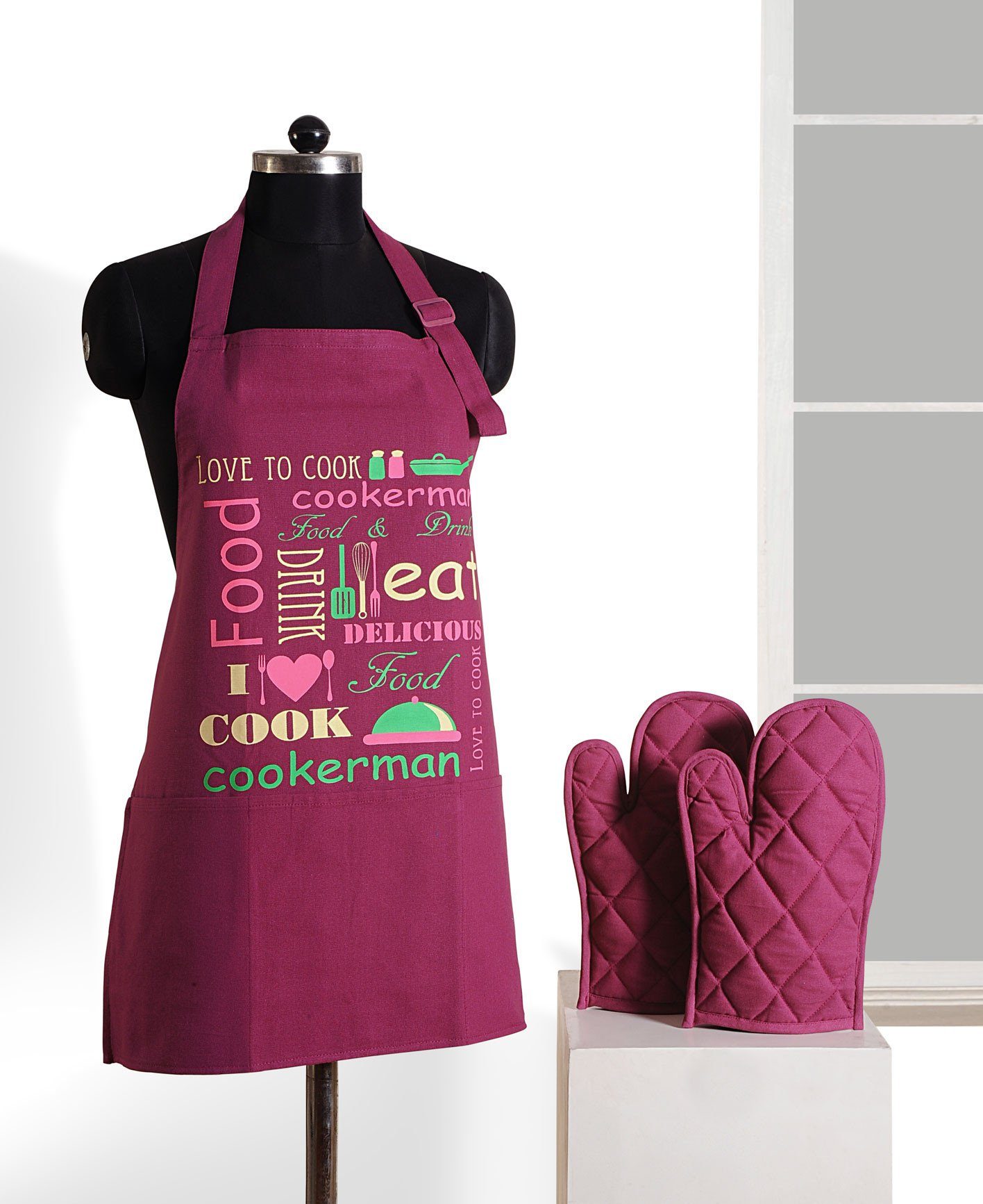 COOK GRAFFITI APRON AND GLOVES - Flickdeal.co.nz