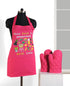 PINK GRAFFITI APRON AND GLOVES - Flickdeal.co.nz