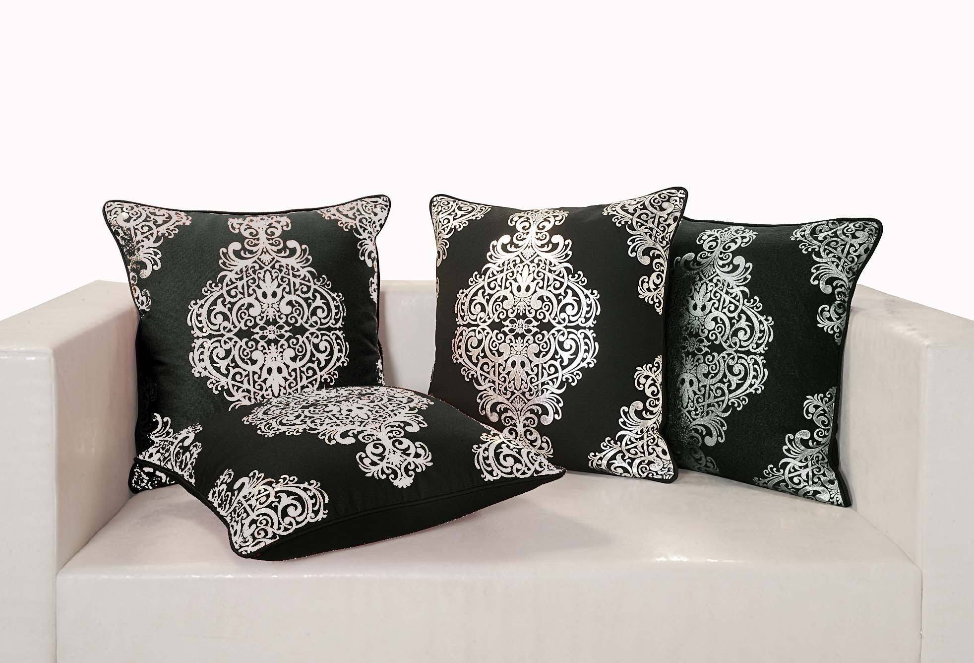 Black and Silver Cushion Cover - Flickdeal.co.nz