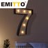 LED Metal Number Lights Free Standing Hanging Marquee Event Party Decor Number 7