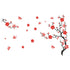 Red Blossom Flowers Tree Removable Wall Stickers