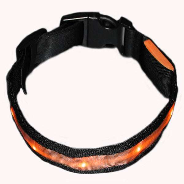 Size S Nylon Safety Flashing Glow Light LED Pet Dog Collar 