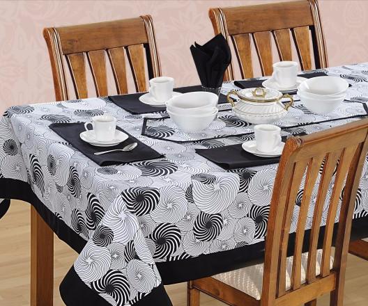 Black Swirl printed - Tablecloth - Flickdeal.co.nz