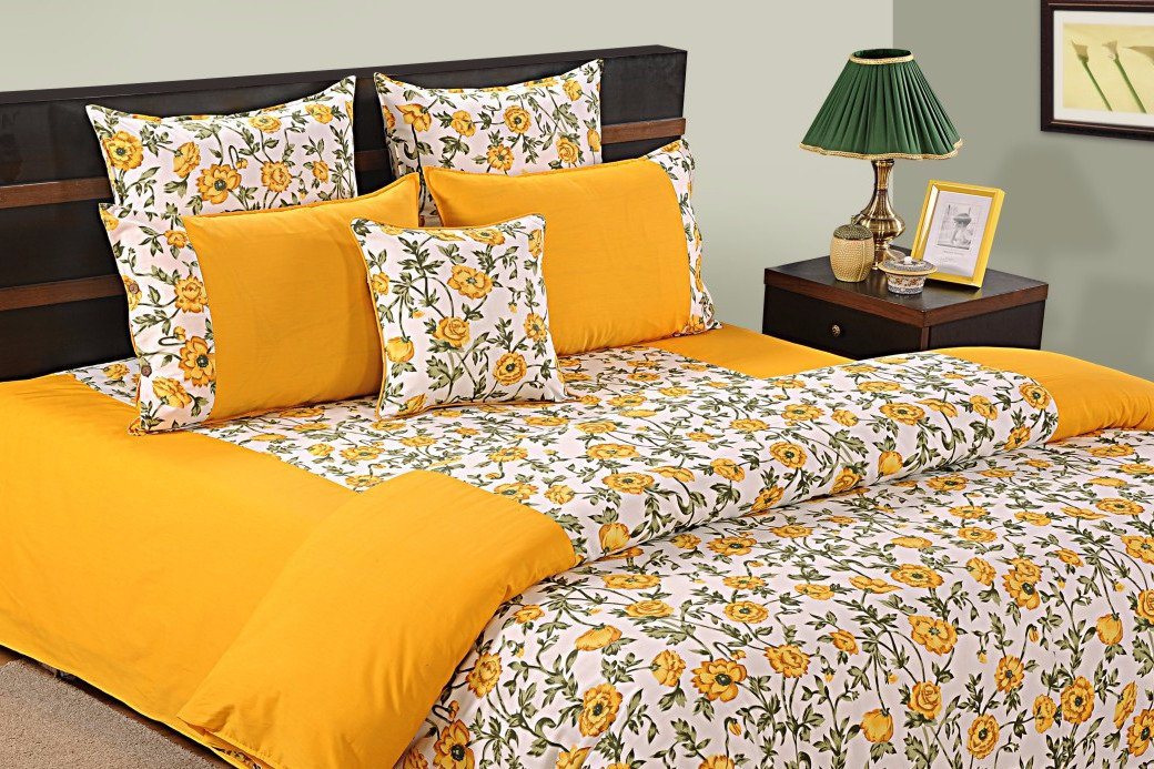 Canopus Yellow Floral Duvet Cover set - Flickdeal.co.nz