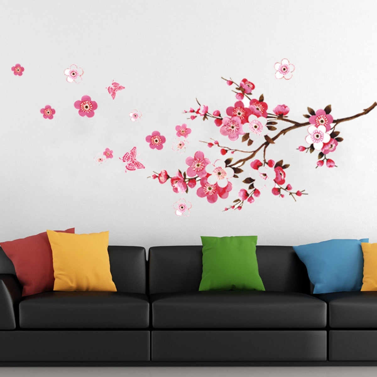 Large Cherry Blossom Flower Butterfly Tree Wall Sticker Art Decal Home Decor