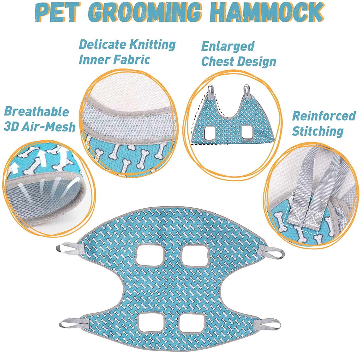 Pet Grooming Hammock Chest Harness For Cats And Dogs Relaxation Dog Grooming Hammock Restraint Bag Dog Backpack Sling For Grooming Dog Grooming Assistant Nail Trimming Scissors Bathing