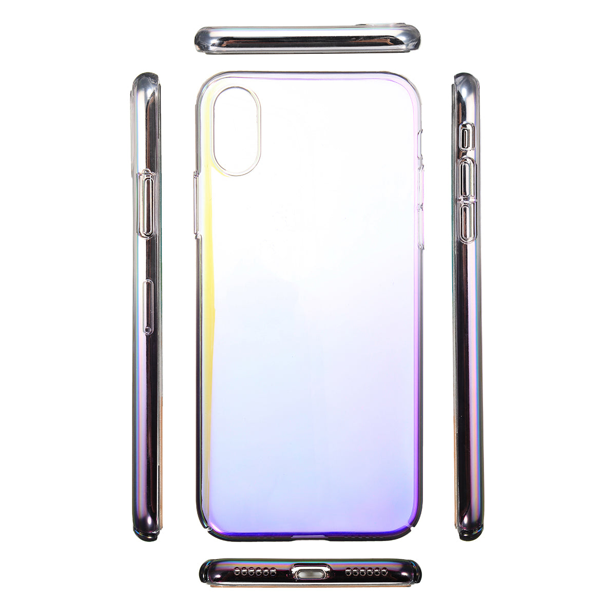 Color Gradient Shockproof Transparent Hard PC Case Cover for iPhone X